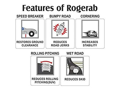 ROGER Rogerab For ALL CAR MODELS (BOTH- 4PCS) Coil Spring Buffer Kit For Increasing Car Height, Car Cushioner, Shock Absorber And Stabilizer Suspension Accessories