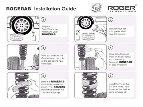 ROGER Rogerab For ALL CAR MODELS (BOTH- 4PCS) Coil Spring Buffer Kit For Increasing Car Height, Car Cushioner, Shock Absorber And Stabilizer Suspension Accessories