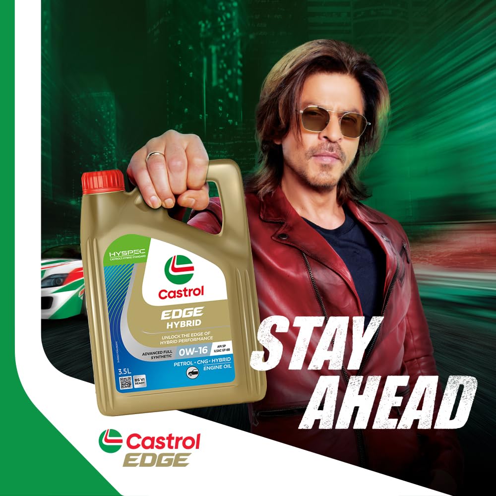 Castrol EDGE Hybrid 0W-16 Full Synthetic Engine Oil | Power Boost Technology | For Petrol, CNG & Hybrid Cars | 3.5L