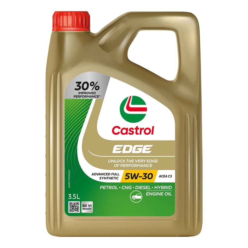 Castrol EDGE 5W-30 Advanced Full Synthetic Engine Oil | Power Boost Technology | 30% Improved Performance | For Petrol, Diesel, CNG & Hybrid Cars