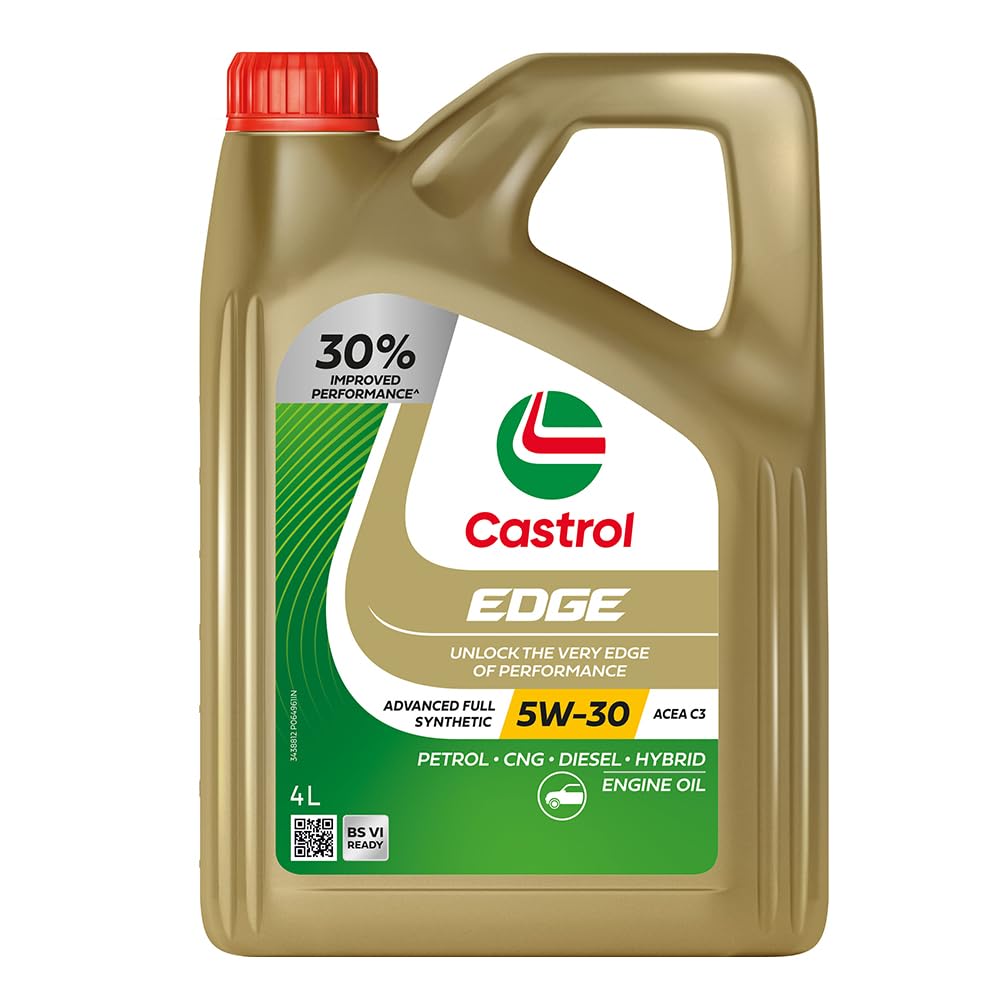 Castrol EDGE 5W-30 Advanced Full Synthetic Engine Oil | Power Boost Technology | 30% Improved Performance | For Petrol, Diesel, CNG & Hybrid Cars