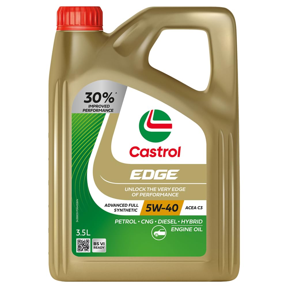 Castrol EDGE 5W-40 Advanced Full Synthetic Engine Oil | Power Boost Technology | 30% Improved Performance | For Petrol, Diesel, CNG & Hybrid Cars