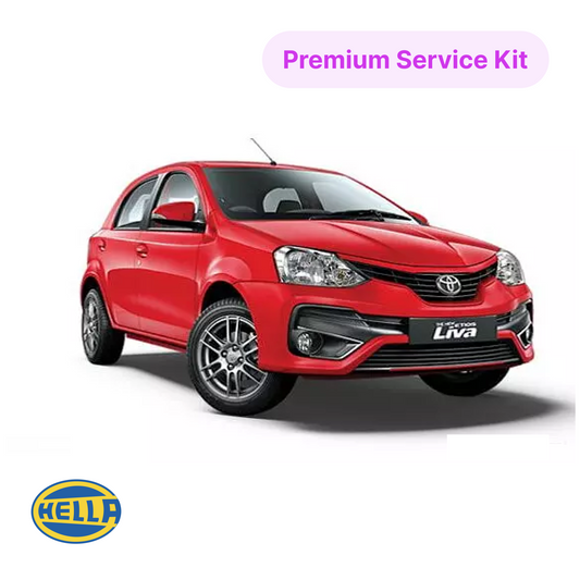 Hella Service Kit for Toyota Etios Liva Diesel – Fully Synthetic Engine Oil, Oil Filter, AC Filter & Air Filter