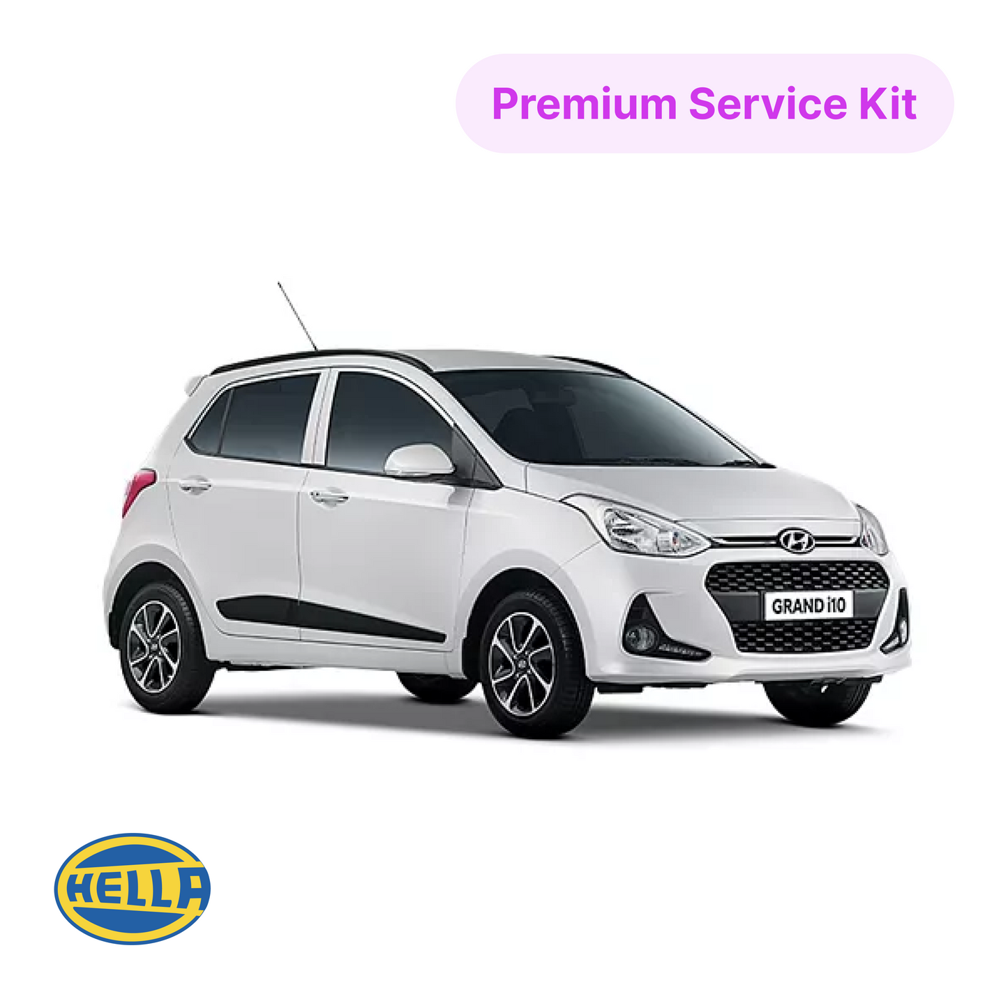 Hella Service Kit for Hyundai Grand i10 Petrol – Fully Synthetic Engine Oil, Oil Filter, AC Filter & Air Filter