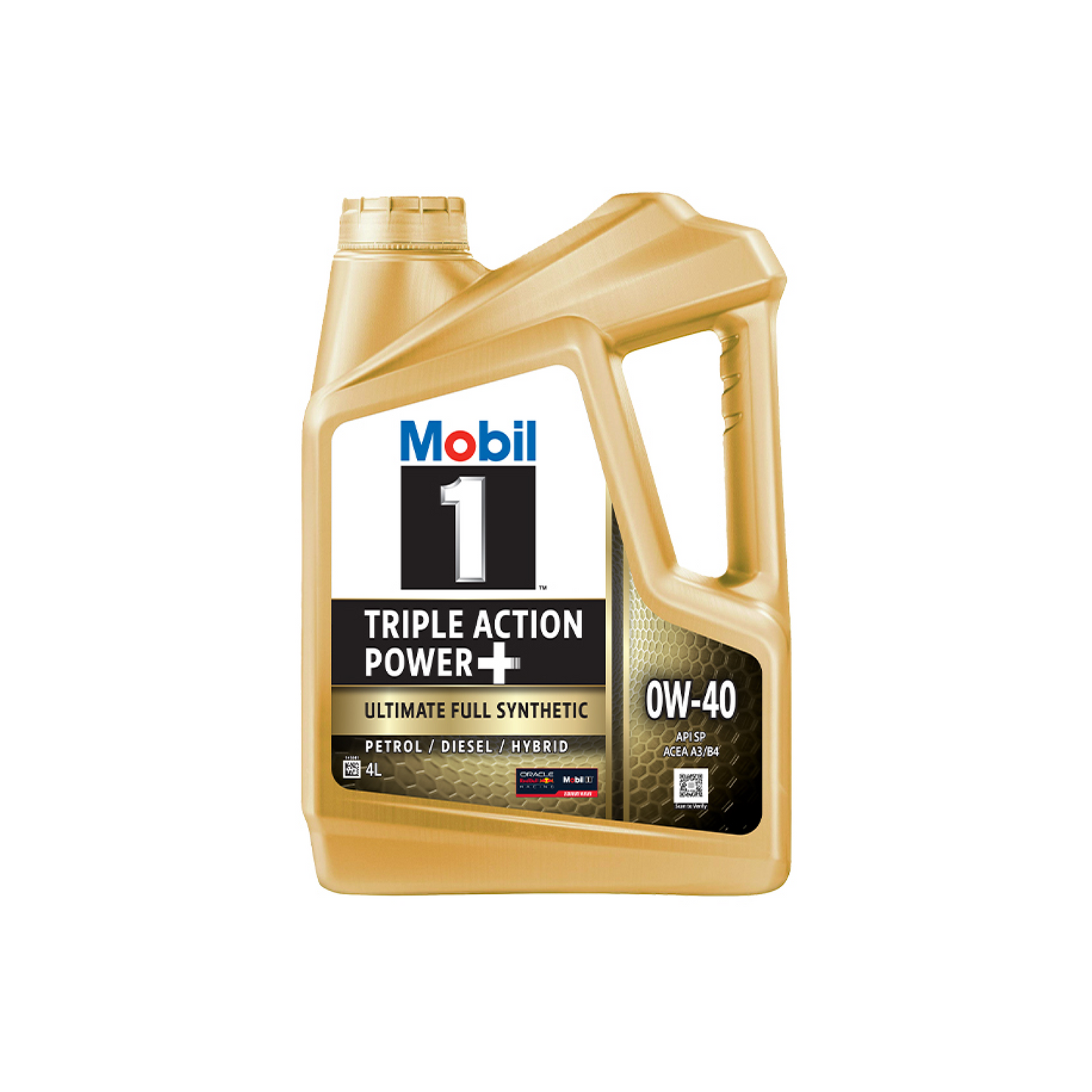 Mobil 1 0W40 API SN Advanced Fully Synthetic Motor Oil - Triple Action Power + for Enhanced Engine Protection