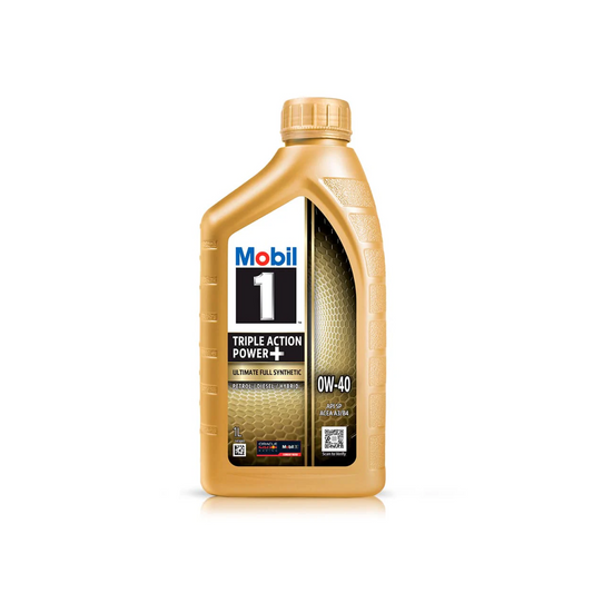 Mobil 1 0W40 API SN Advanced Fully Synthetic Motor Oil - Triple Action Power + for Enhanced Engine Protection