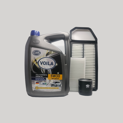 Hella Service Kit for Baleno BS6 2021 Petrol – Fully Synthetic Engine Oil, Oil Filter, AC Filter & Air Filter